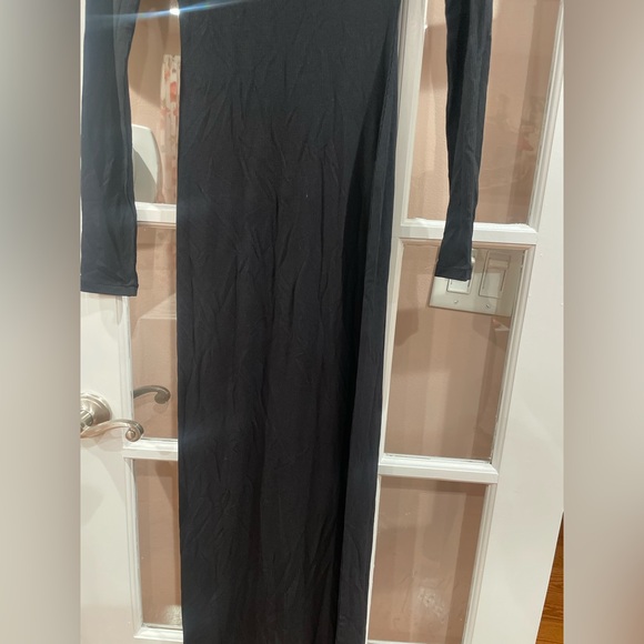 SKIMS Black Rib Lounge Long Sleeve Maxi Dress S - Picture 3 of 6